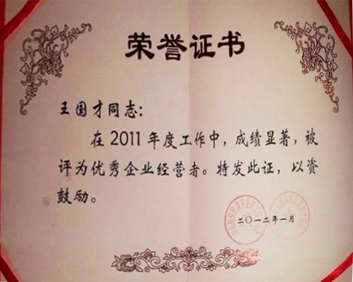 2011年度優秀企業(yè)經(jīng)營者